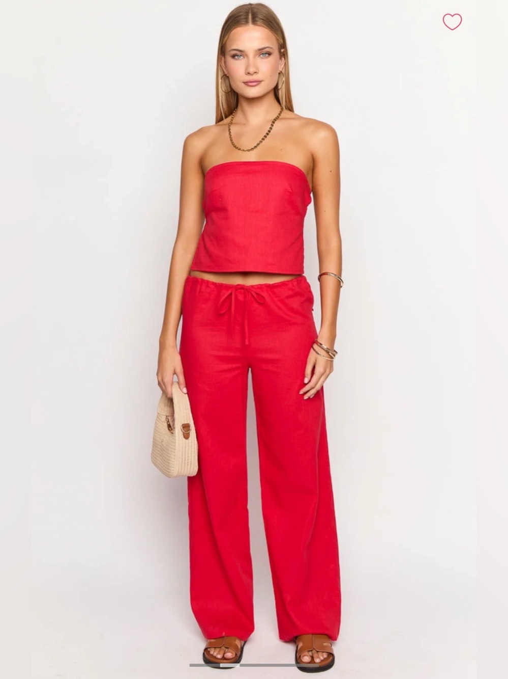 Beginning Boutique Vienna Red Pants and Top Set